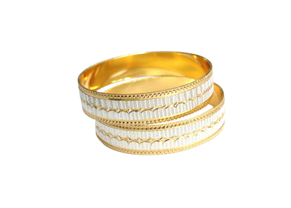 Dual Tone Plated | Diamond Cut Bangles